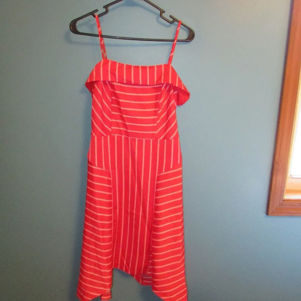 *5 for $25 Bundle Option Banana Republic red stripe Spaghetti strap summer dress - Picture 3 of 8